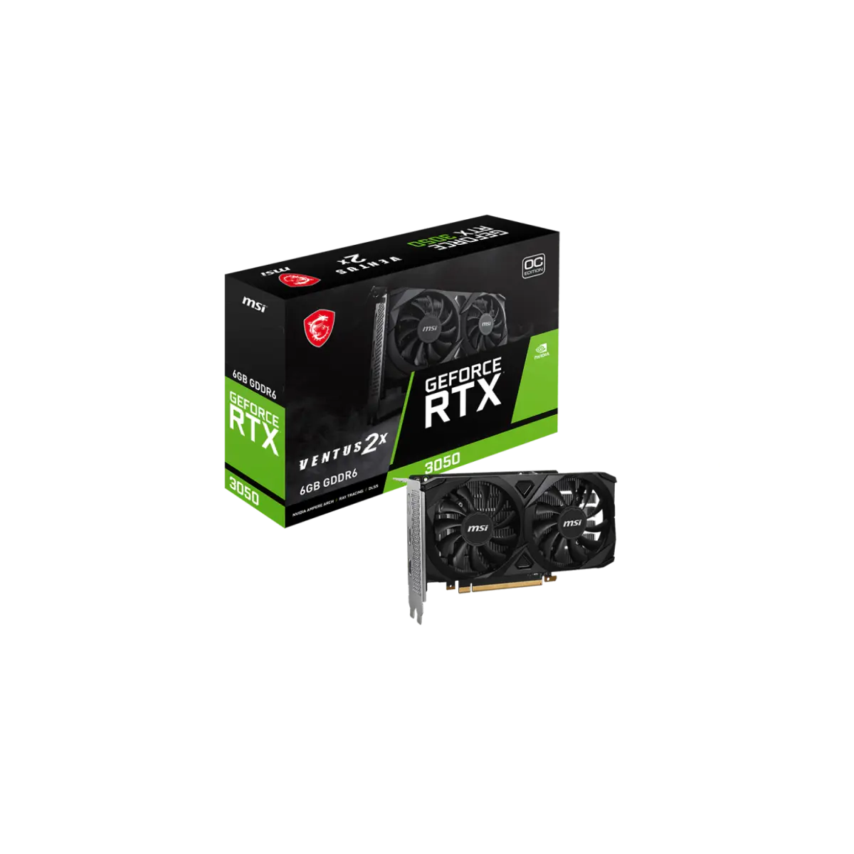 Placa de Video MSI NVIDIA  RTX 3050 VENTUS 6G OC