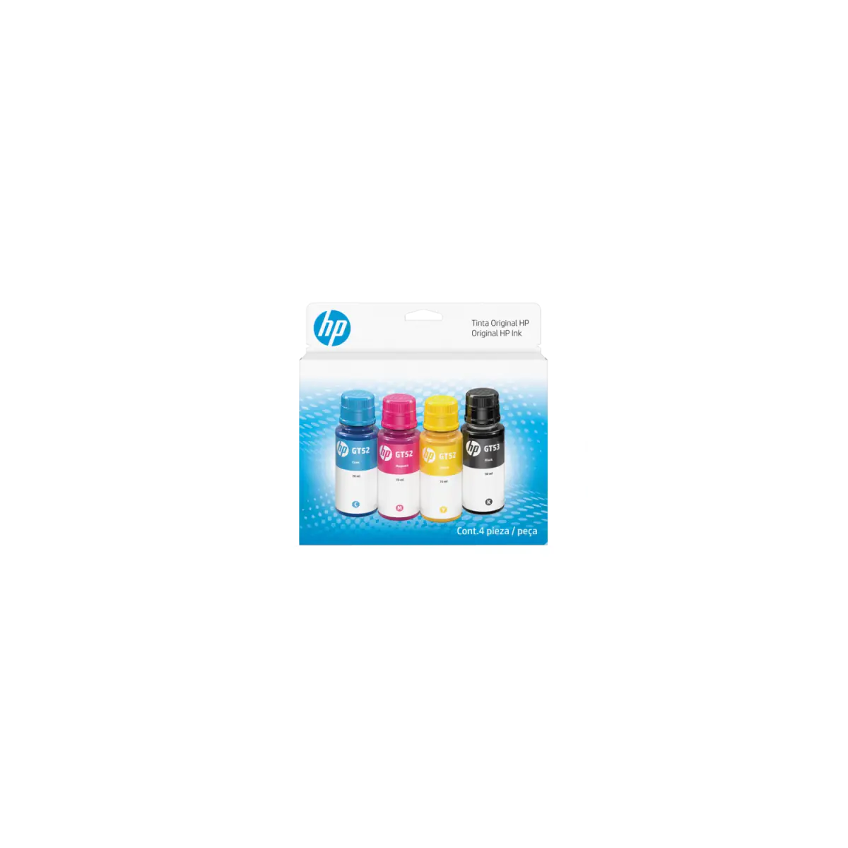 Botella de tinta HP GT53/GT52 Negra Cian Magenta Amarilla Pack de 4