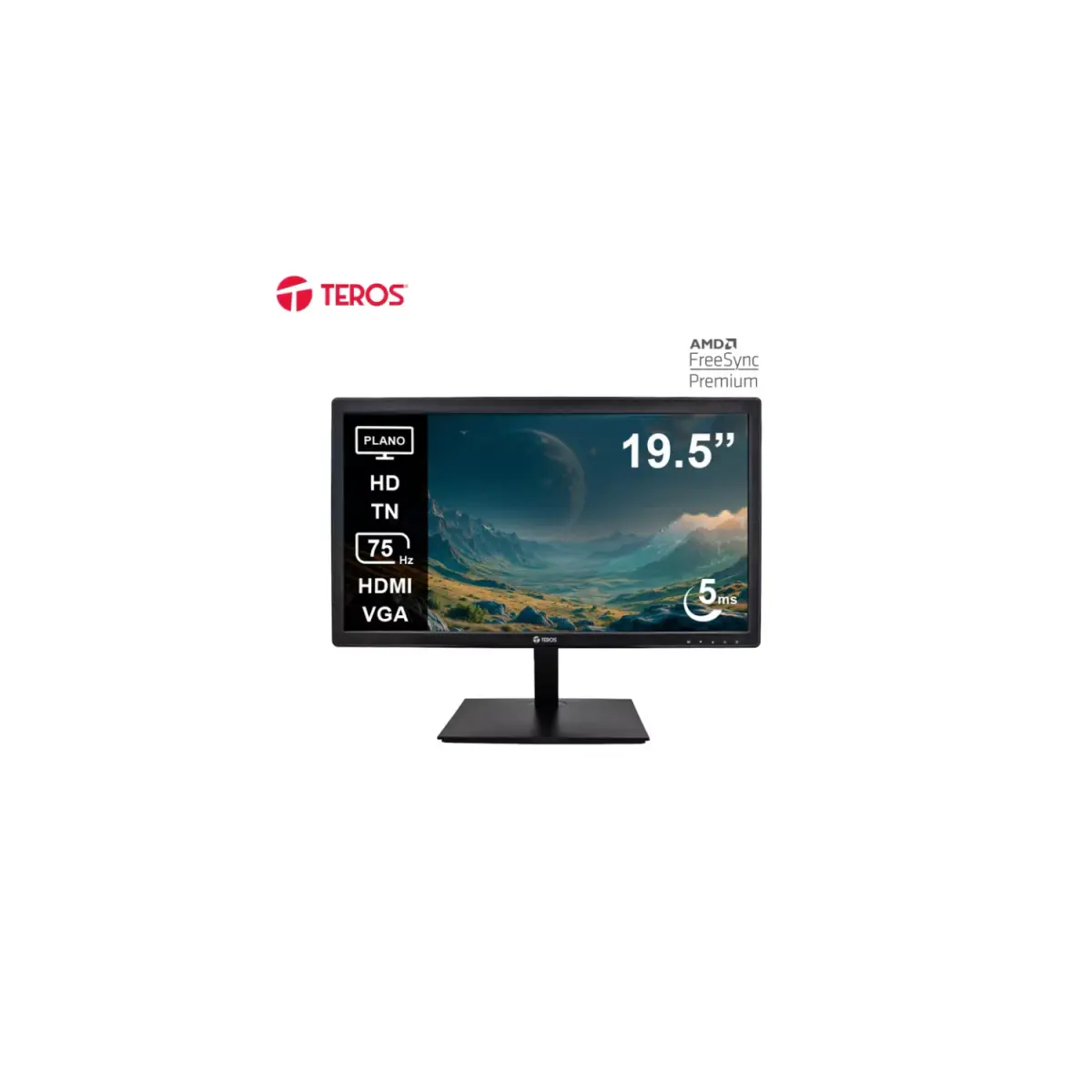 Monitor Teros TE-1916S 19.5 Plano TN HD  (1600x900) 75Hz 5ms Ficha USA