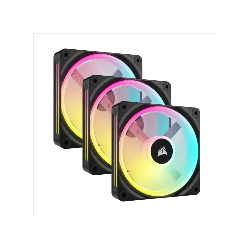 Kit de ventiladores CORSAIR PWM de 120 mm QX120 RGB x3 negro con iCUE Link