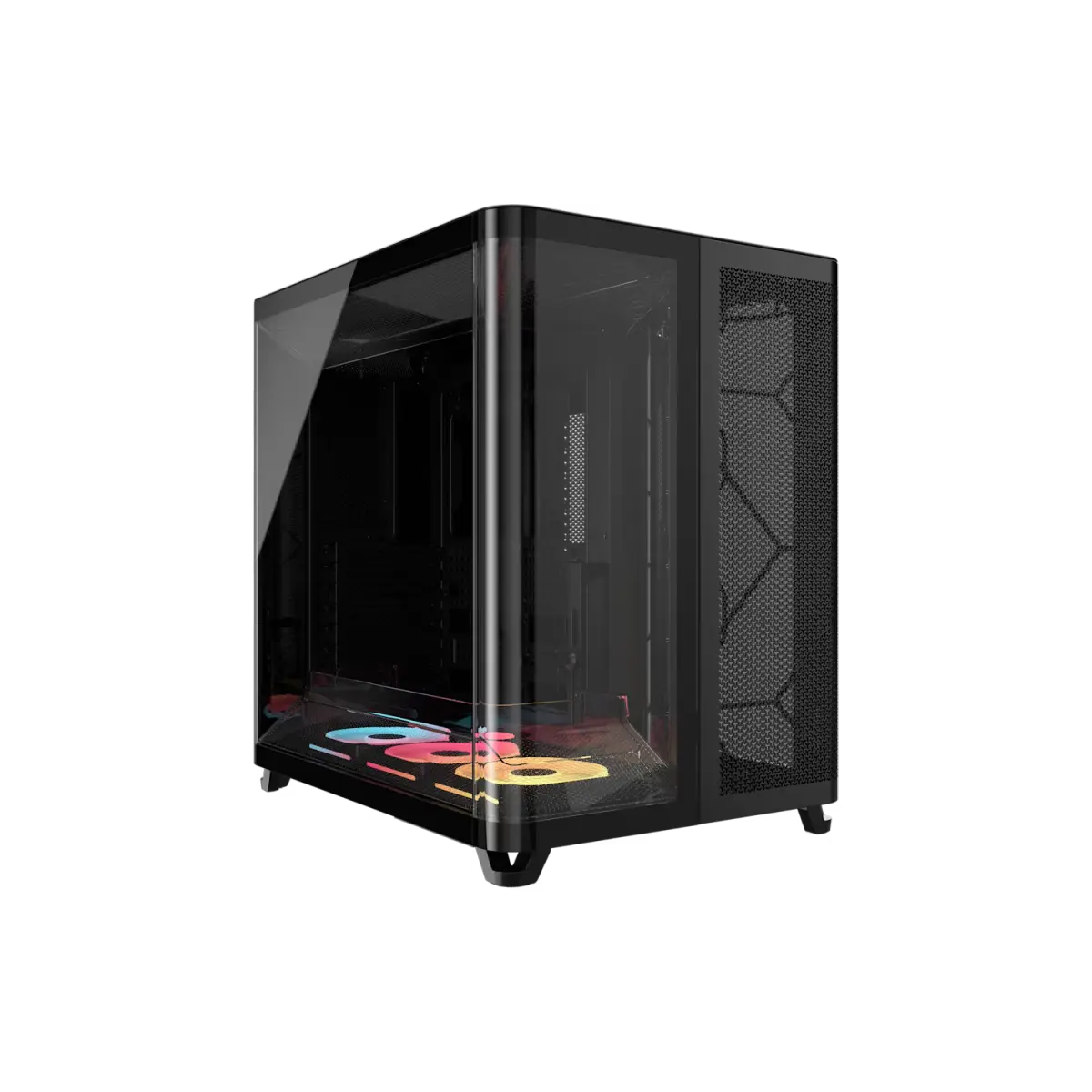 Gabinete CORSAIR AIR 5400 LX-R RGB iCUE LINK Mid Tower con triple cámara Negro