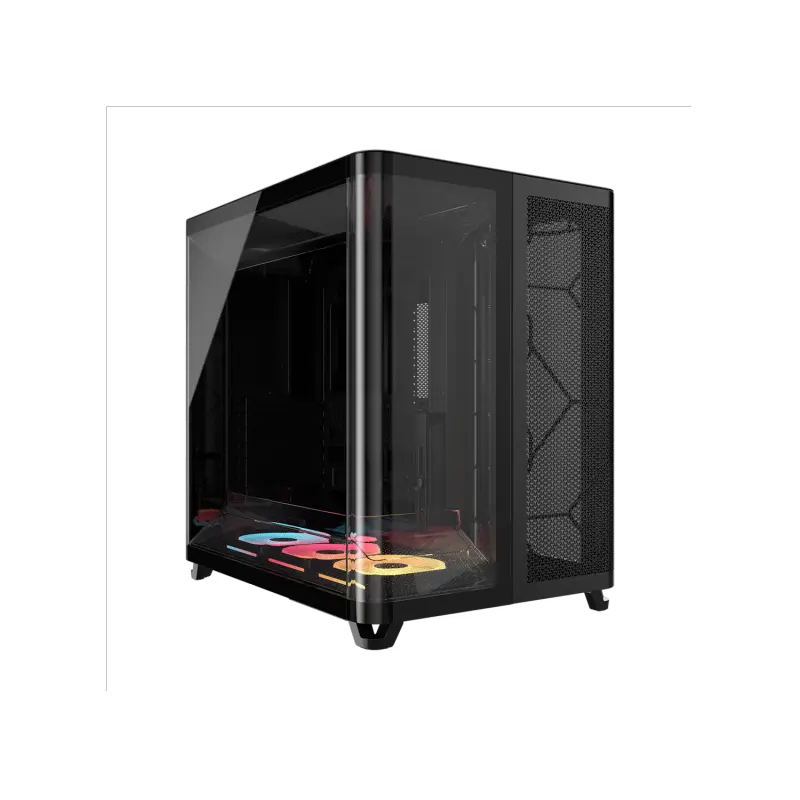 Gabinete CORSAIR AIR 5400 LX-R RGB iCUE LINK Mid Tower con triple cámara Negro