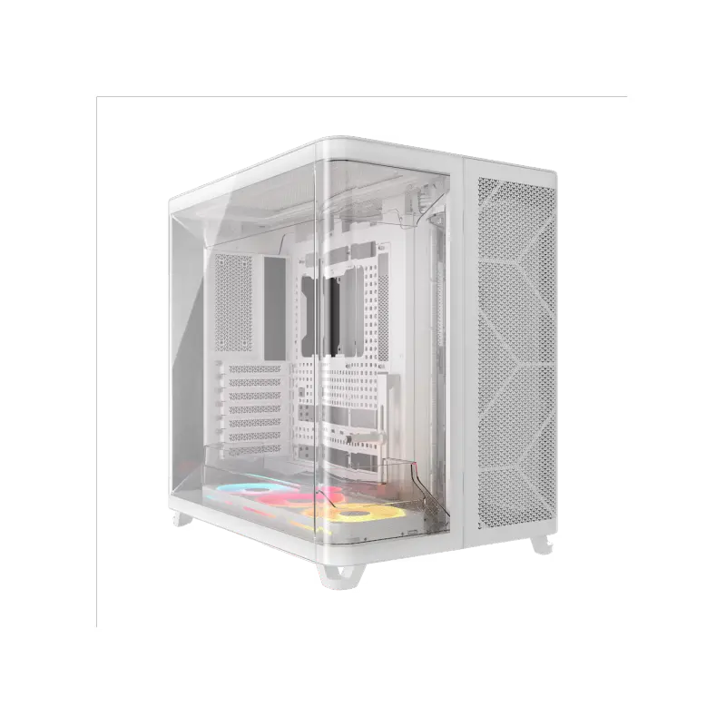 Gabinete CORSAIR AIR 5400 LX-R RGB iCUE LINK Mid Tower con triple cámara Blanco