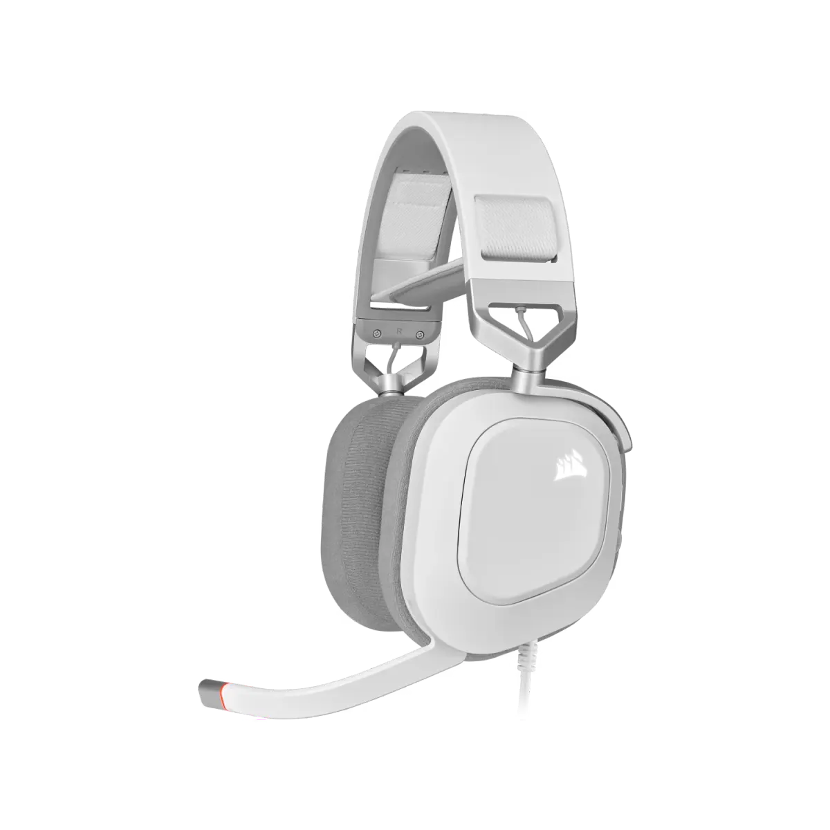 Auricular gaming cableado Corsair HS80 RGB USB, blanco
