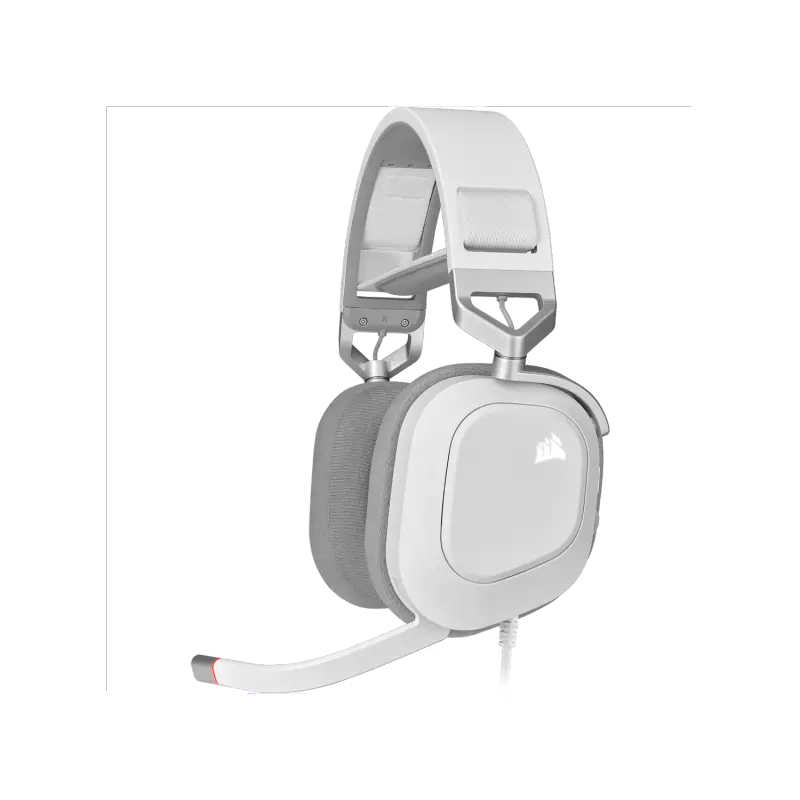 Auricular gaming cableado Corsair HS80 RGB USB, blanco