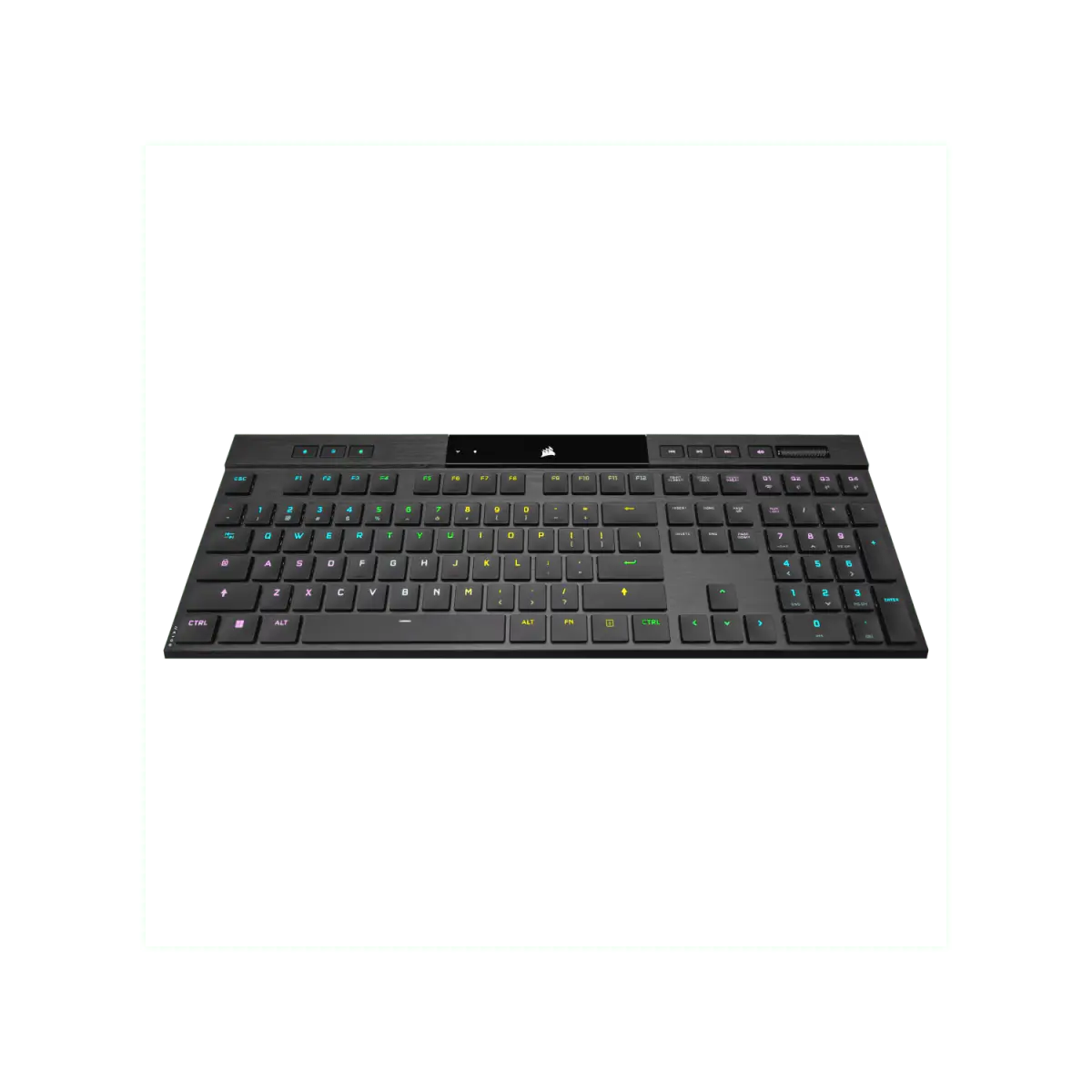 Teclado gamer Corsair RGB ultradelgado K100 AIR WIRELESS CHERRY MX Ultra Low Profile