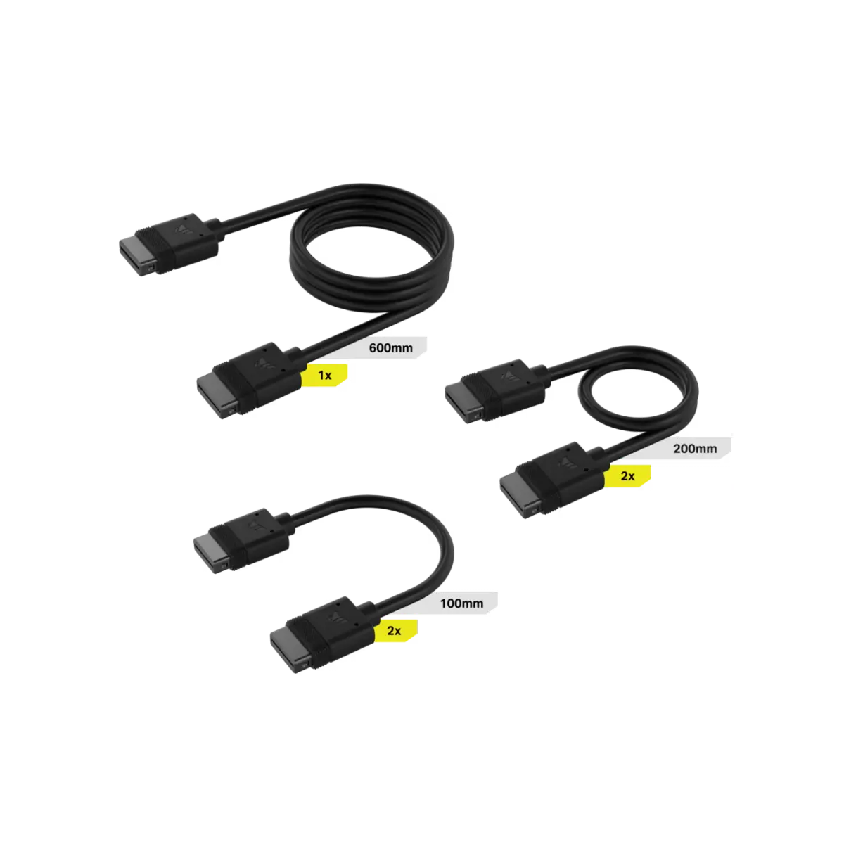 Cable CORSAIR iCUE LINK Kit x5 conector derecho negro