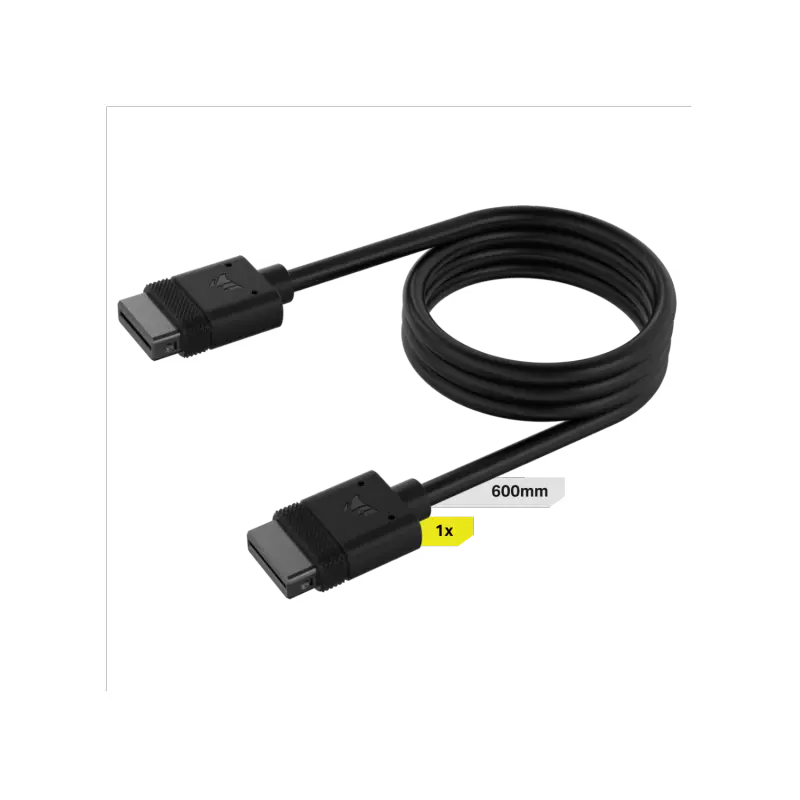 Cable CORSAIR iCUE LINK 1x 600mm con conector derecho negro