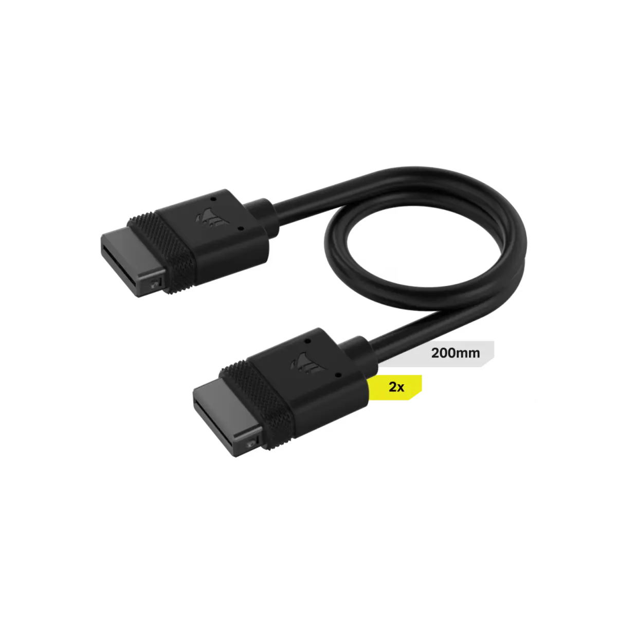 Cable CORSAIR iCUE LINK 2x 200mm con conector derecho negro