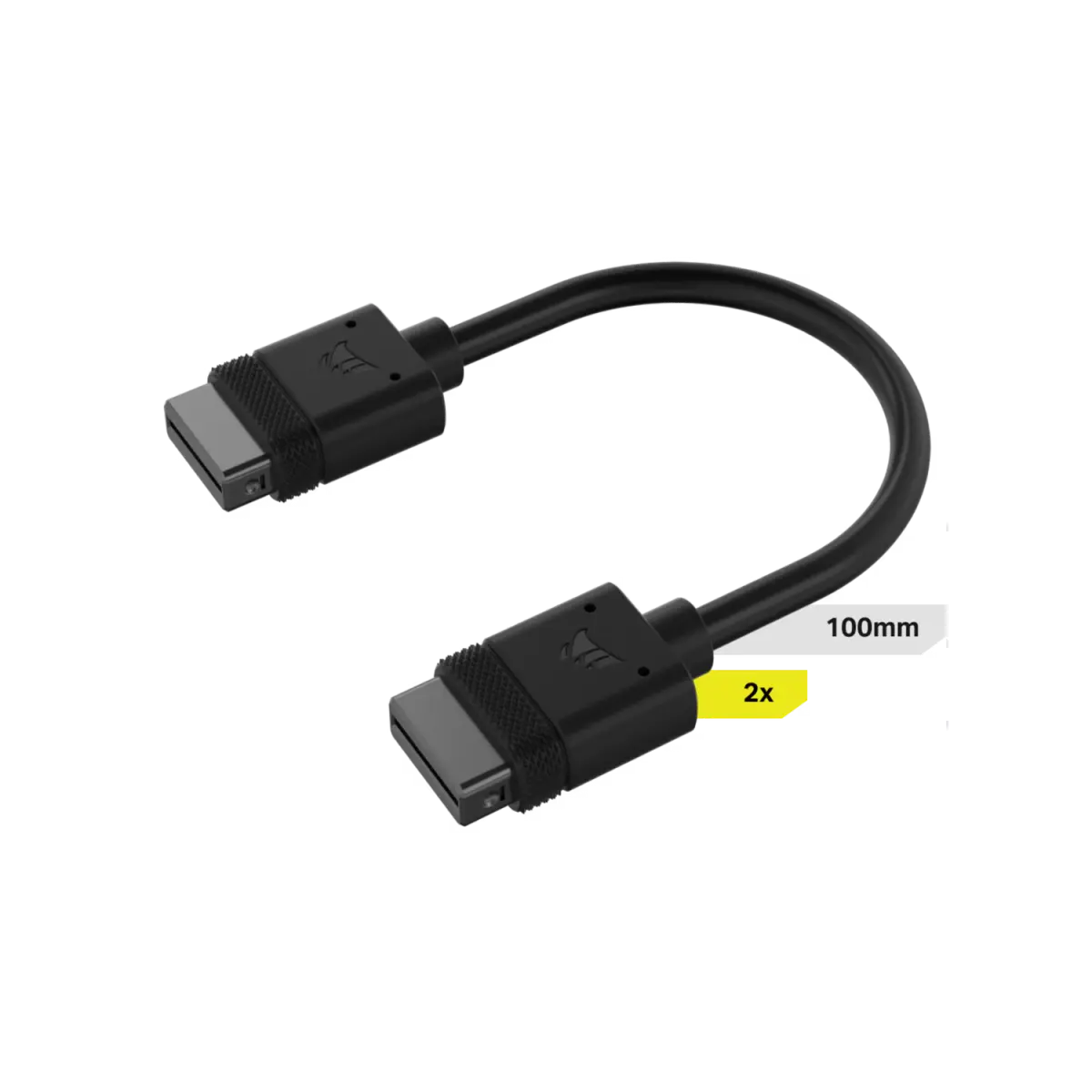 Cable CORSAIR iCUE LINK 2x 100mm con conector derecho negro