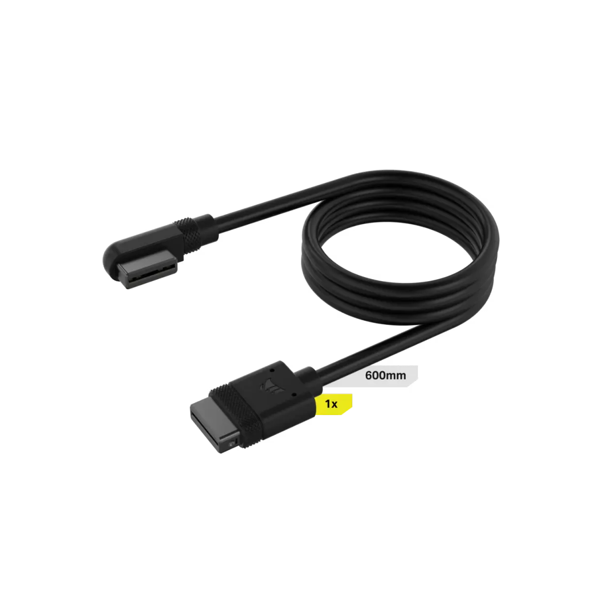 Cable CORSAIR iCUE LINK 1x 600mm con conector 90° negro