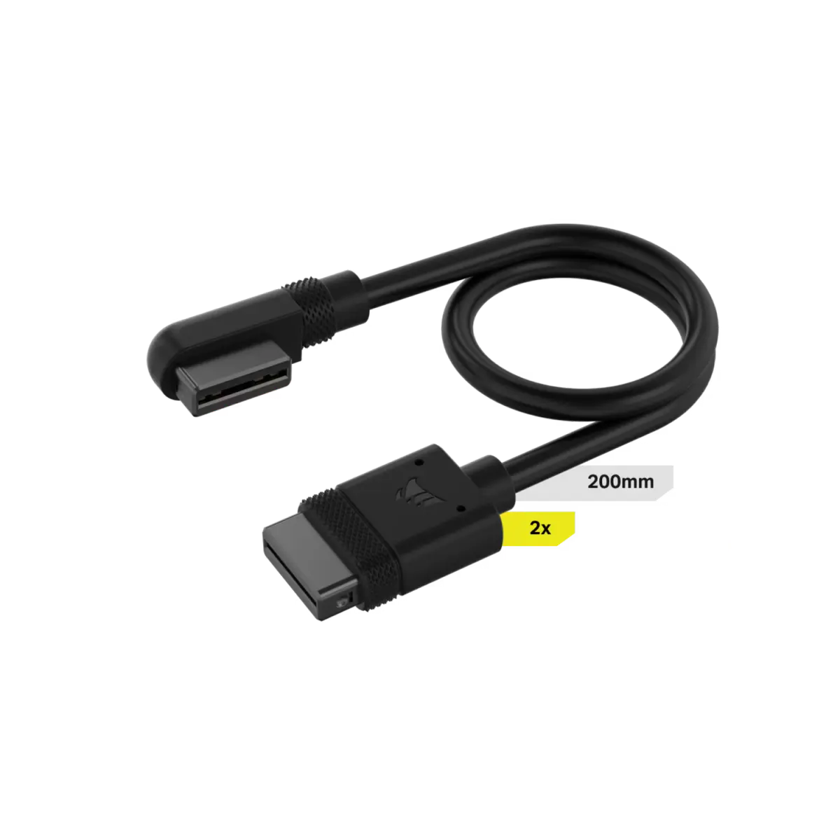 Cable CORSAIR iCUE LINK 2x 200mm con conector 90° negro