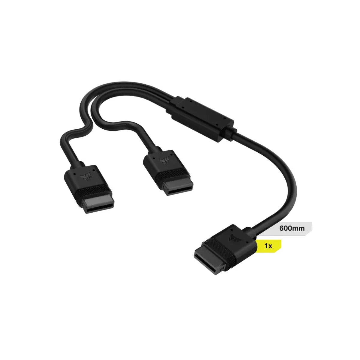 Cable CORSAIR iCUE LINK 1x 600mm tipo Y con conector derecho negro
