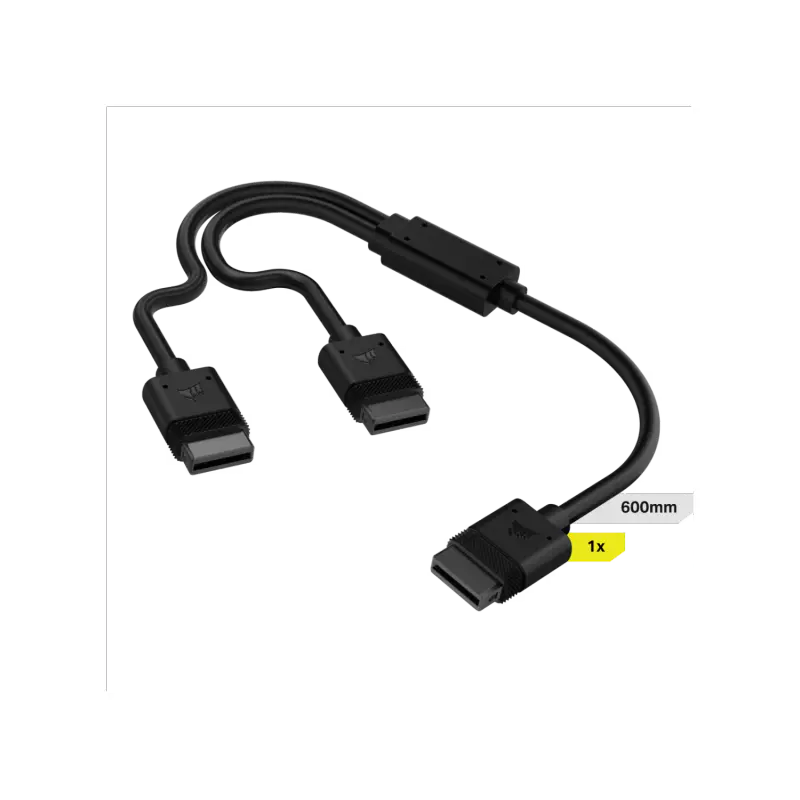 Cable CORSAIR iCUE LINK 1x 600mm tipo Y con conector derecho negro