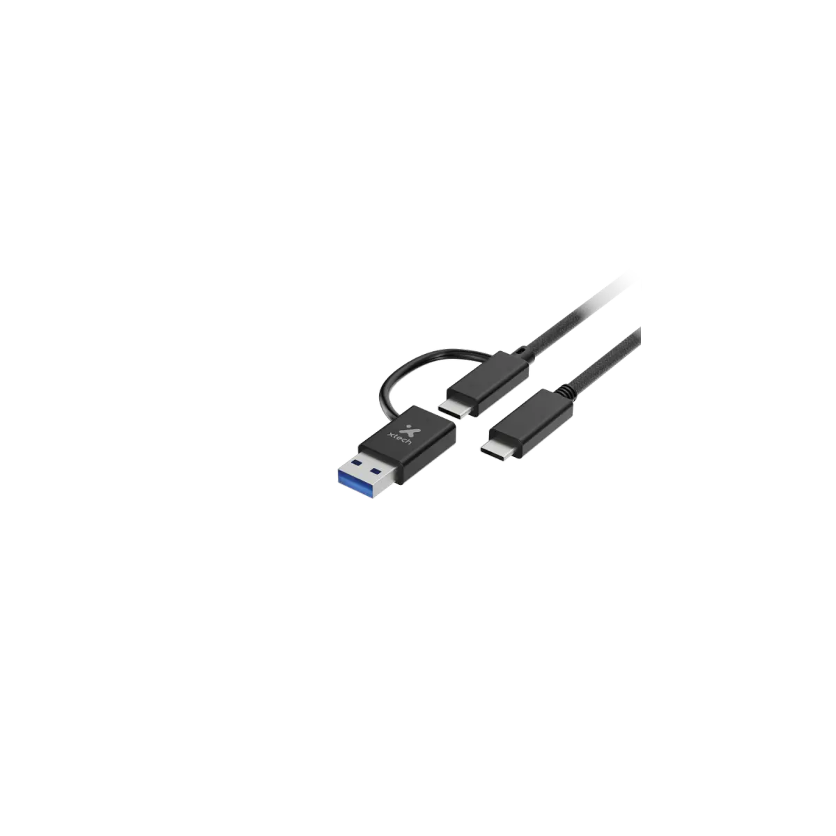 Adaptador Xtech, 2 en 1, usb-C a usb-C con Dongle
