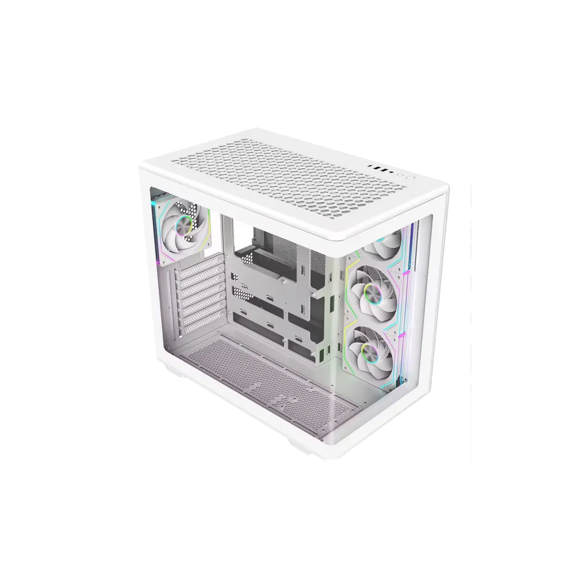 Gabinete Cooler Master Elite 600 Mid Tower 4 Fans ARGB Tempered Glass White s/Fuente