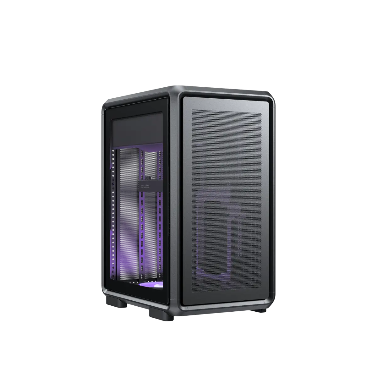 Gabinete Cooler Master MasterFrame 400 Mid Tower Tempered Glass Black s/Fuente
