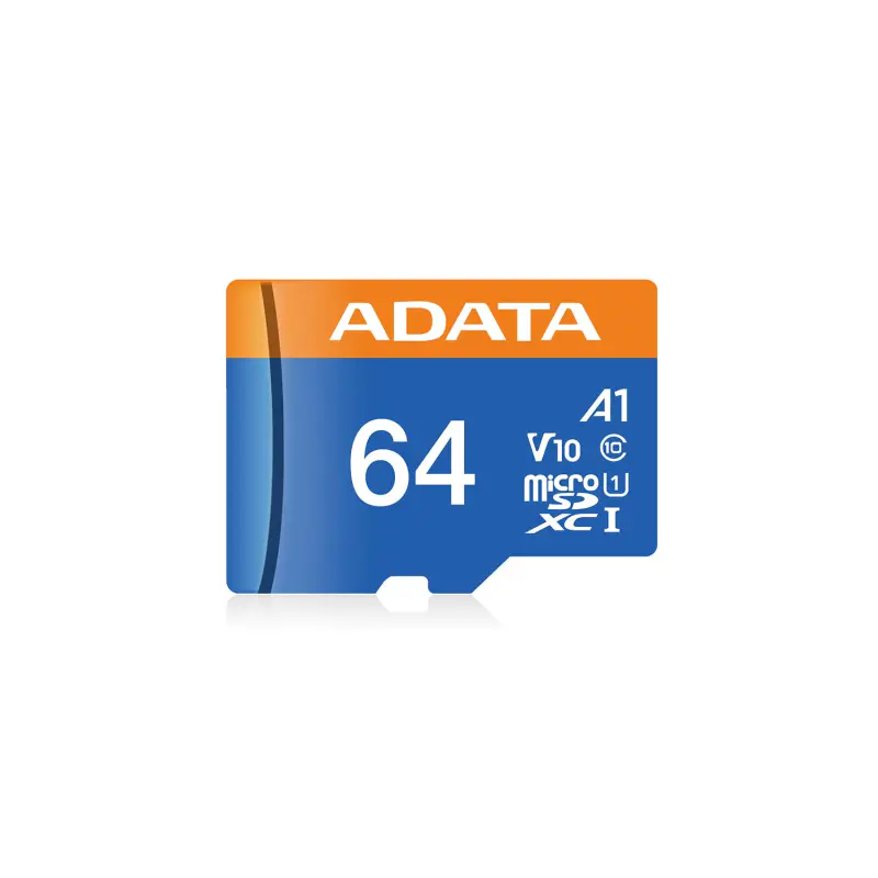 Tarjeta de Memoria ADATA Premier microSDXC 64GB UHS-I U1 A1 V10 100MB/s c/adaptador