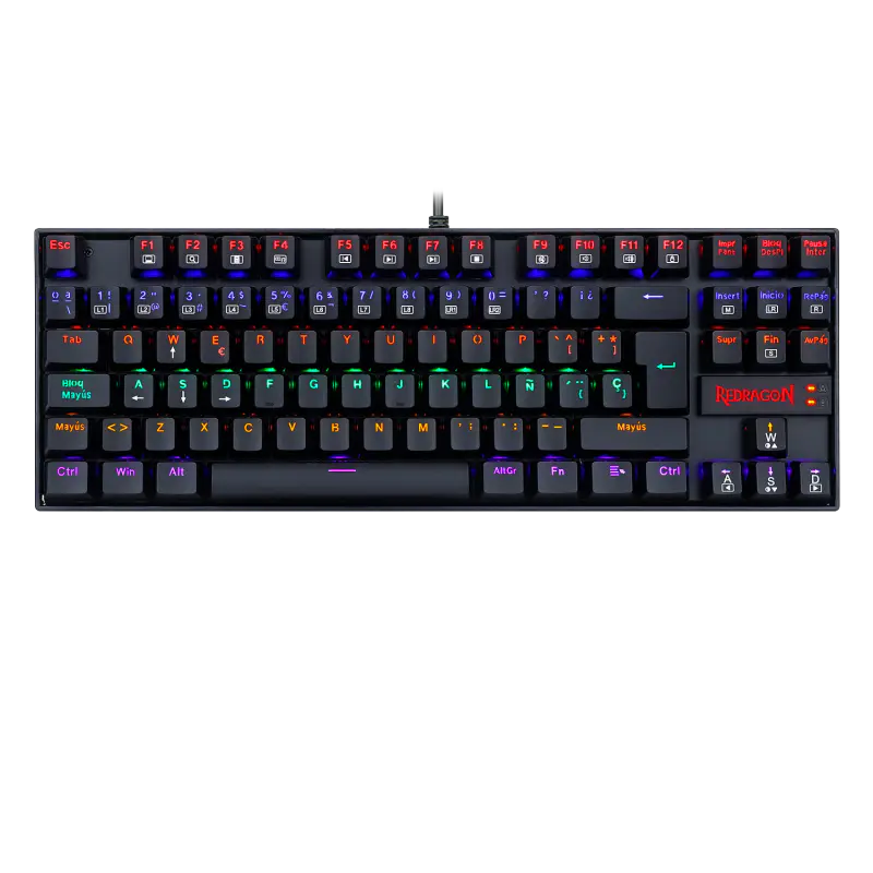 Teclado Redragon Kumara 2 K552 Rainbow Negro