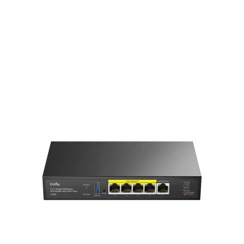 Router Cudy C200P Gigabit VPN   AP 4 puertos PoE