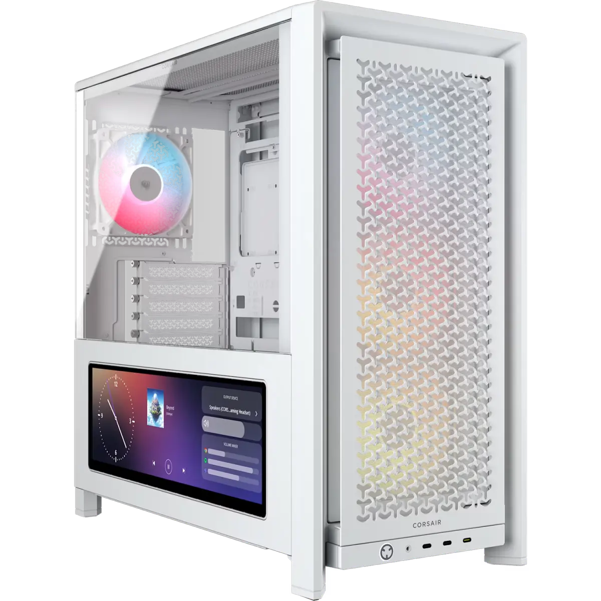 Gabinete CORSAIR FRAME 4000D LCD RS Performance Mid-Tower Blanco
