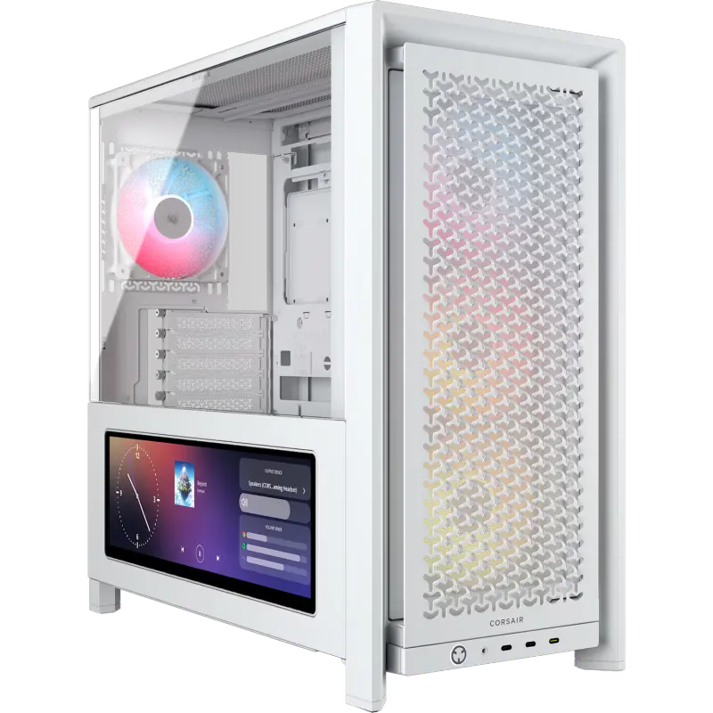 Gabinete CORSAIR FRAME 4000D LCD RS Performance Mid-Tower Blanco