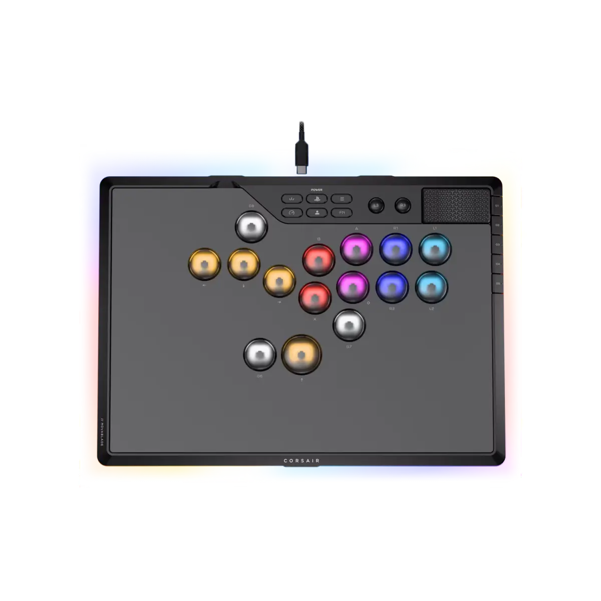 Controlador de juegos CORSAIR Novablade Pro Wireless Hall Effect Leverless Controller RGB LED MGX v2 Negro