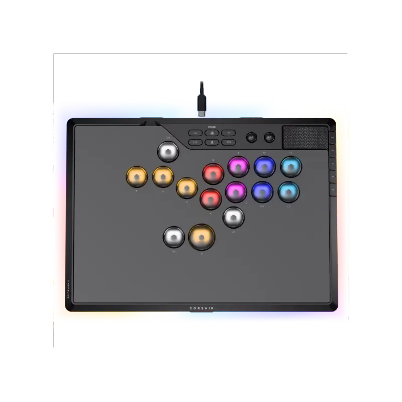 Controlador de juegos CORSAIR Novablade Pro Wireless Hall Effect Leverless Controller RGB LED MGX v2 Negro